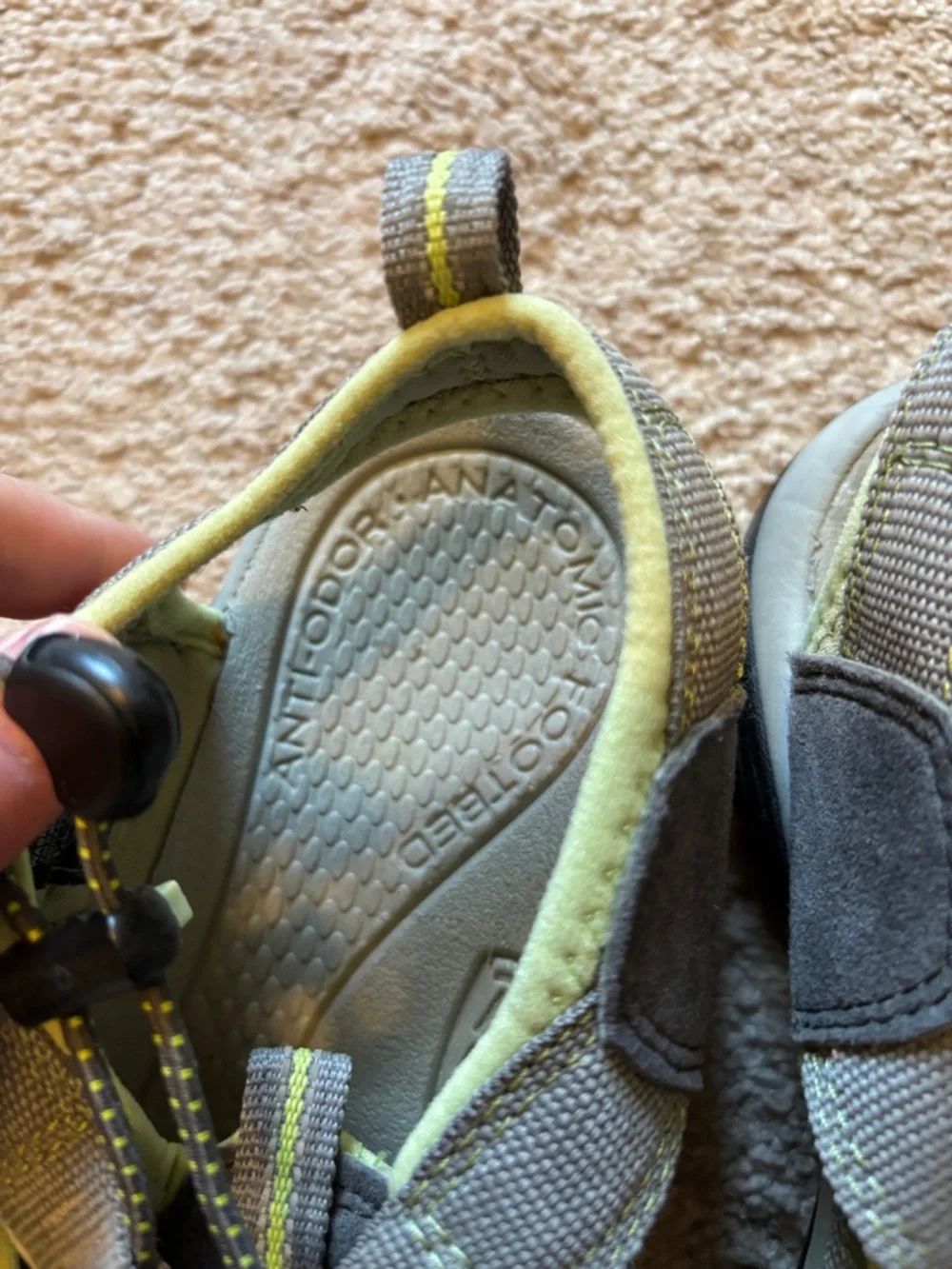 Keen Grey and Yellow Trail Sandals with Quick-Pull Lacing